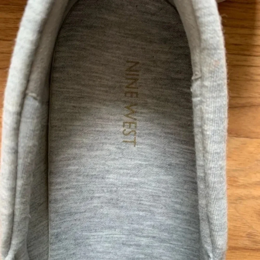 Nine West Gray Slip On Fabric Casual Bow Sneakers Odienella Size 10.5 - Picture 5 of 11